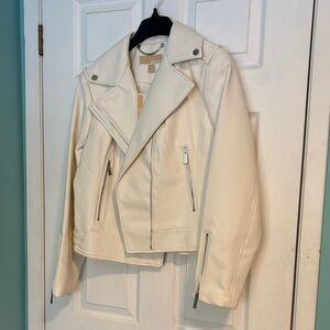 Michael Kors Off-White Leather Jacket